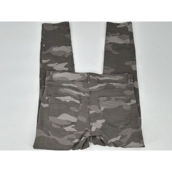 Democracy AB Solution Ankle Skimmer Jeans Green Camouflage Skinny Stretch 6 - Picture 6 of 7